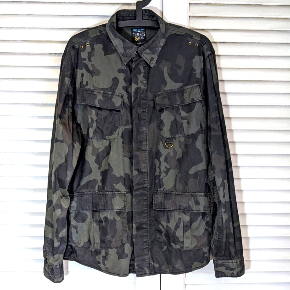 Men's Camouflage Button Up Long Sleeve Shirt